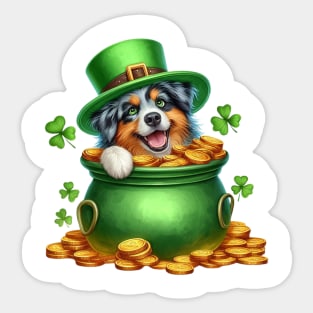 St Patricks Day Australian Shepherd Dog Sticker